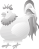 Grayscale Digital Chicken Art Clip Art